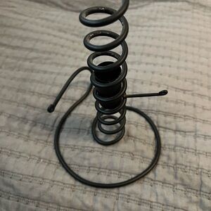 Black Spiral Metal Courting Candle Holder